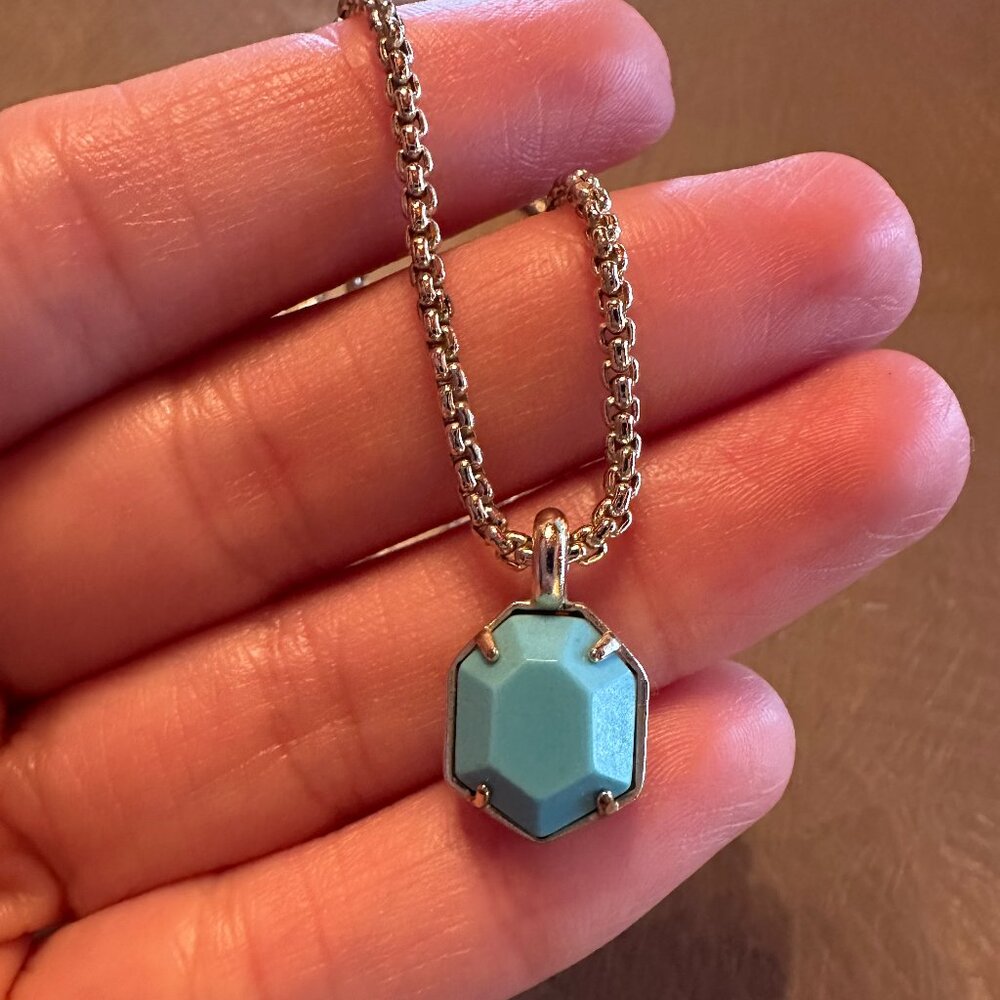 Kendra Scott Gold Adjustable Necklace with Turquoise Stone